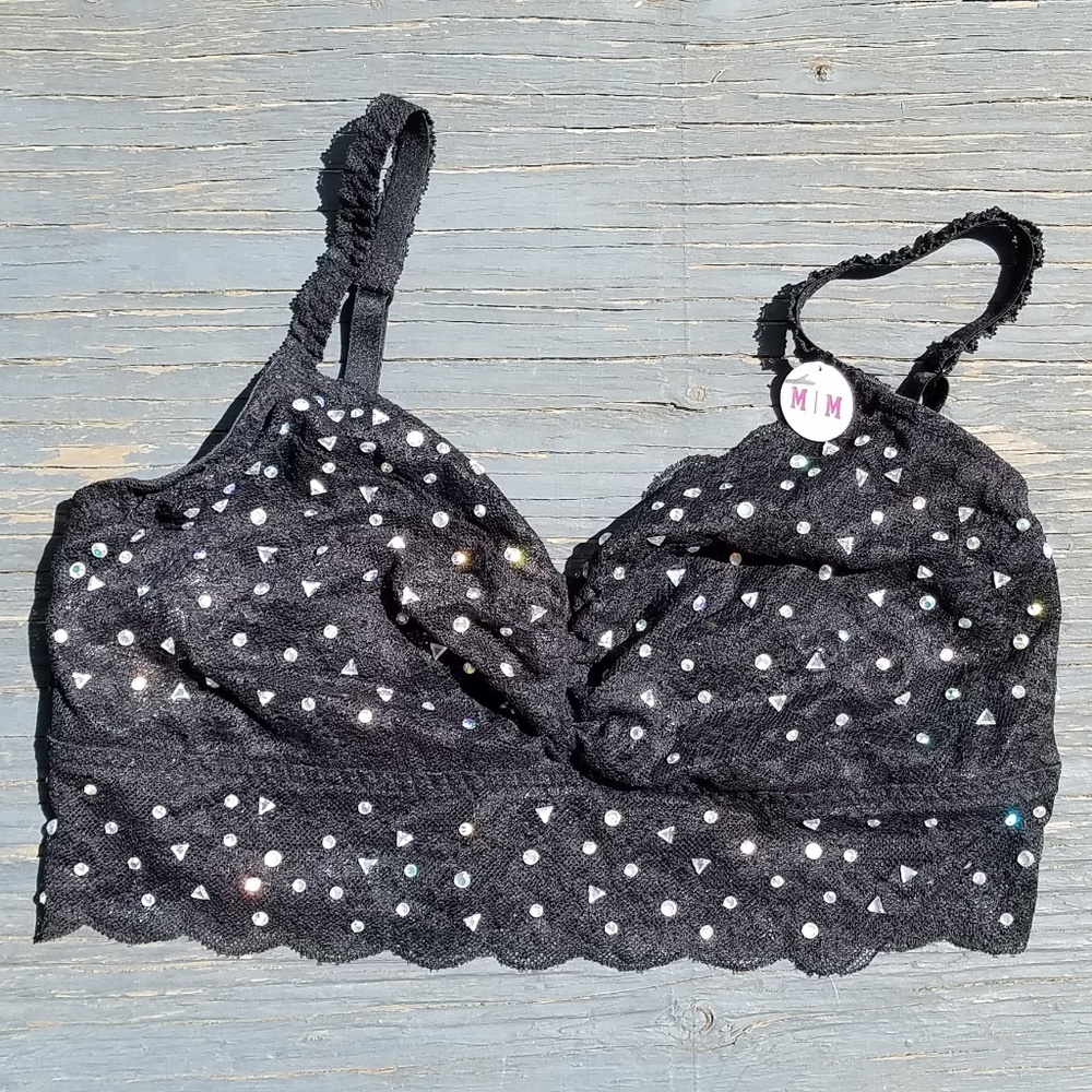 Victorias Secret PINK Floral Lace Bralette *BLING*